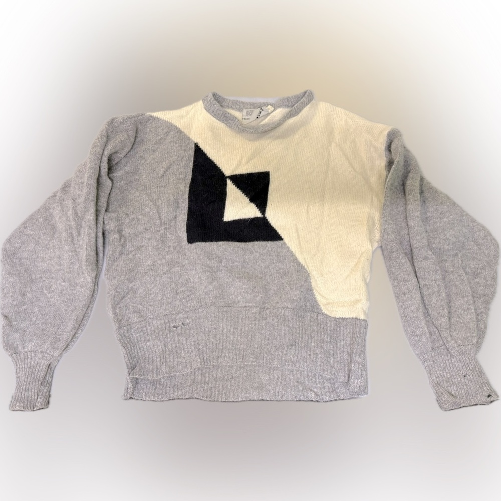 Rino Rossi vintage retro geometric angora and wool sweater
